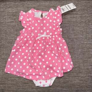 First Impressions Baby Girls 3-6M Dot-Print Skirted Sunsuit